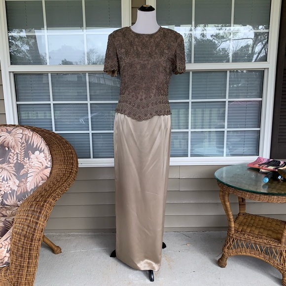 Papell Boutique Evening 2 Piece Dress Size M L - Picture 8 of 8